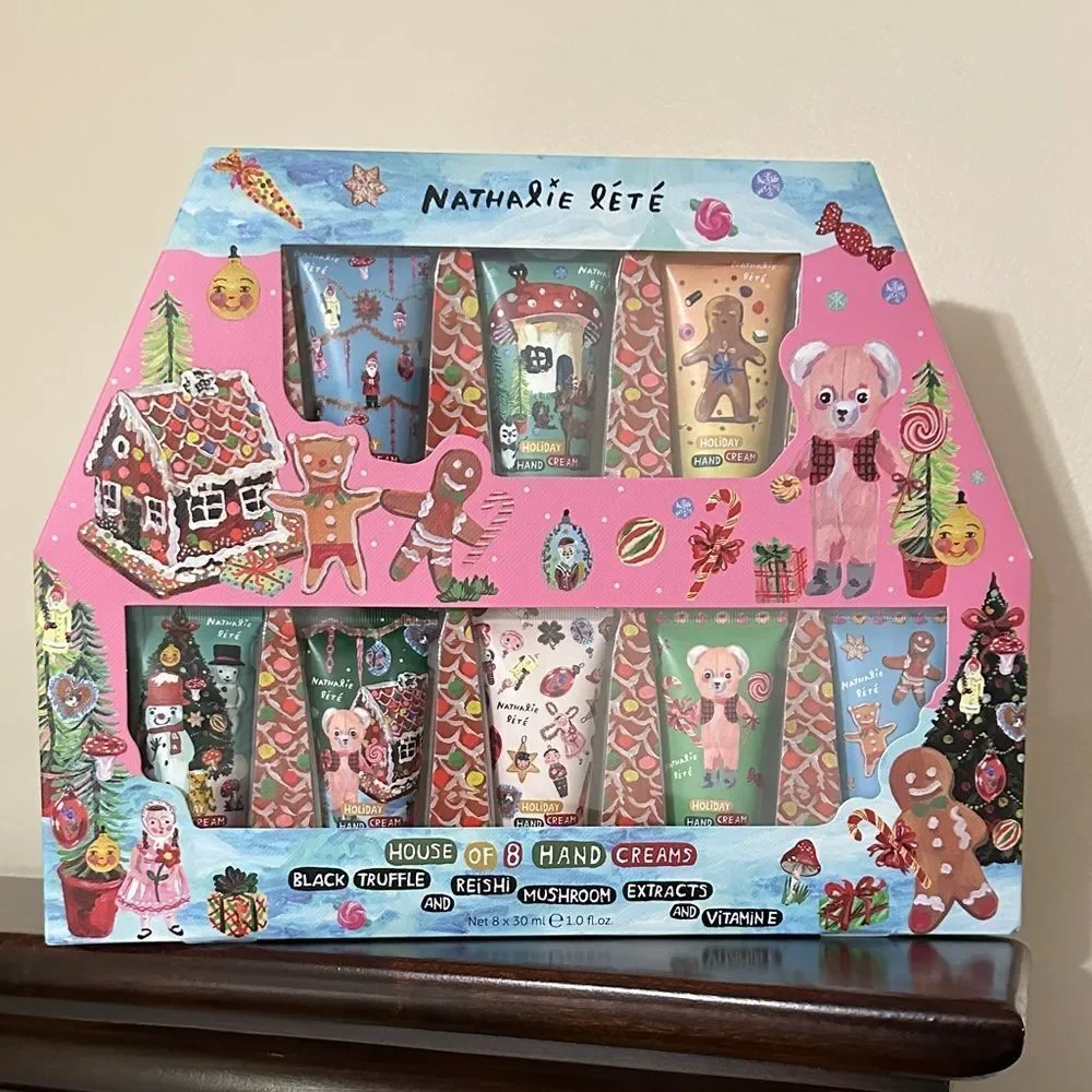 Anthropologie x Nathalie Lete Gingerbread House Shaped set of 8 Hand Creams